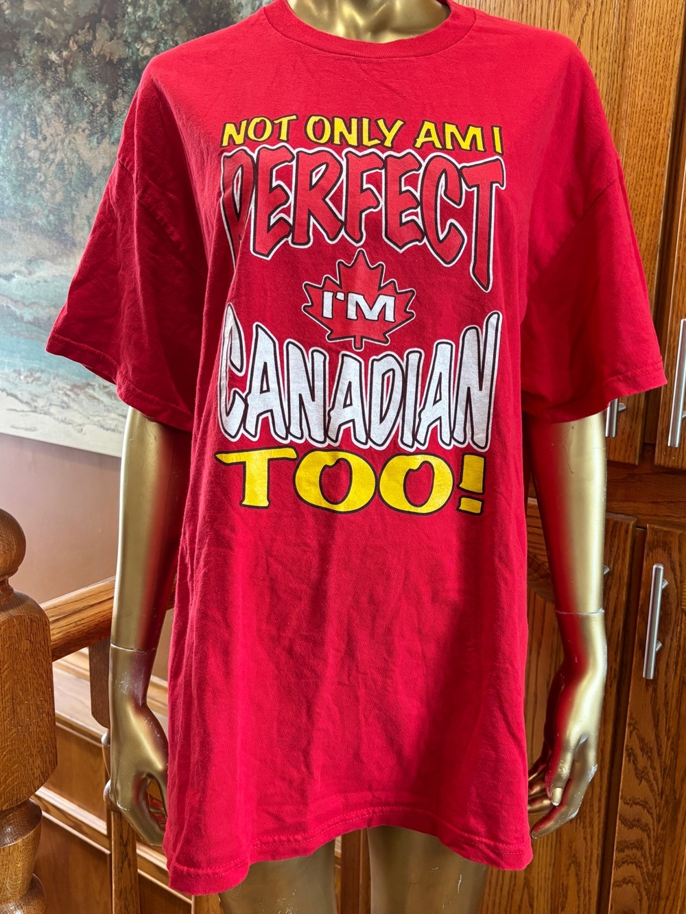 Red Graphic Tee - 'Perfect I'm Canadian Too!' - Picture 1 of 8